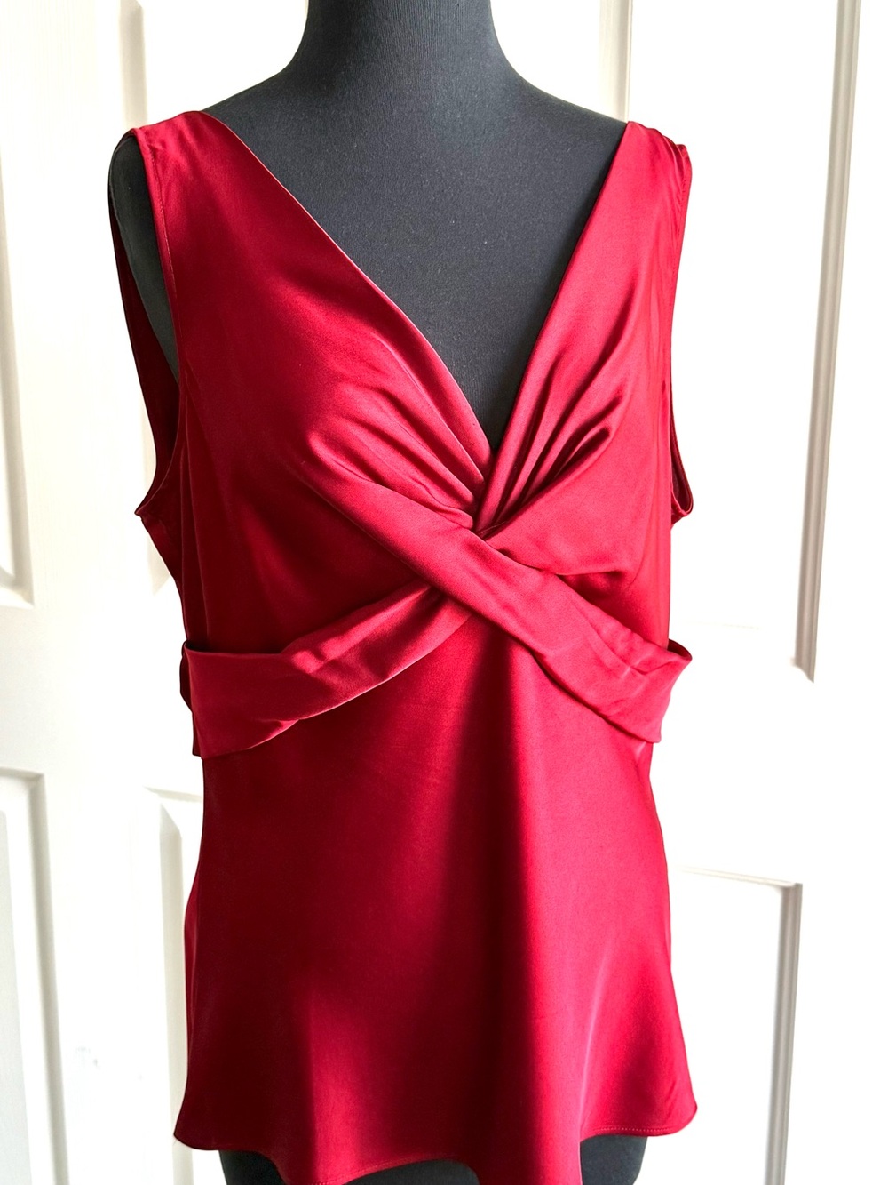 Ann Taylor Women’s Red Twist-Front Silk Cami Top